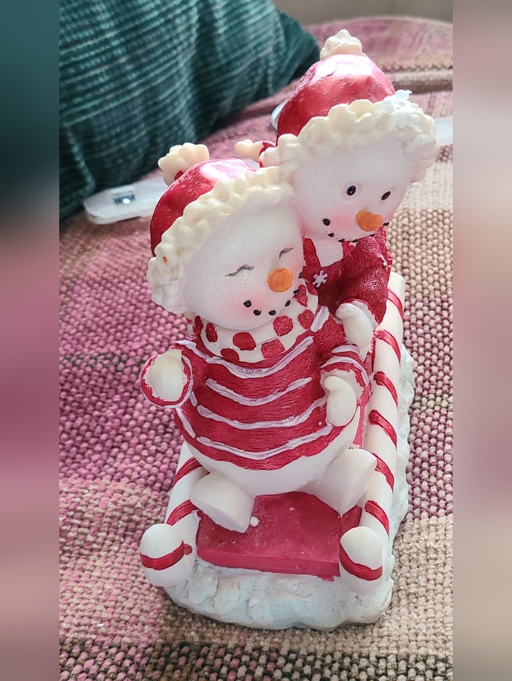Hamilton Coll./Coca-Coa "Makes Sharing Sweeter" Festive Pair Snowmen Figurine